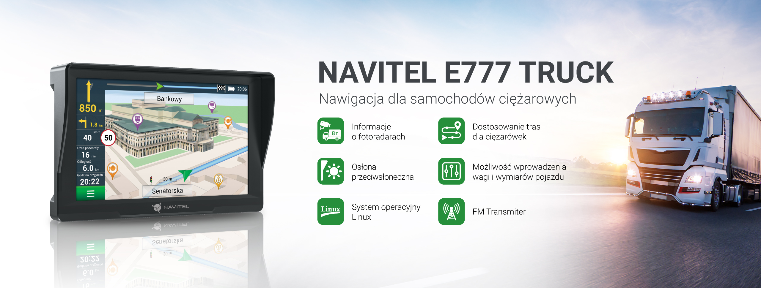NAVITEL E777 TRUCK – nawigacja GPS dedykowana dla samochodów ciężarowych 