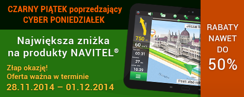 Zniżka do 50%! Czarny Piątek i Cyber Poniedziałek z NAVITEL®!