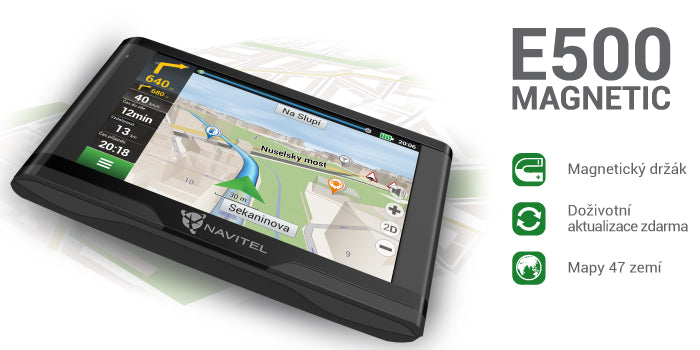 Firma NAVITEL® przedstawia NAVITEL E500 MAGNETIC – osobiste urządzenie nawigacyjne z rewolucyjnym magnetycznym uchwytem